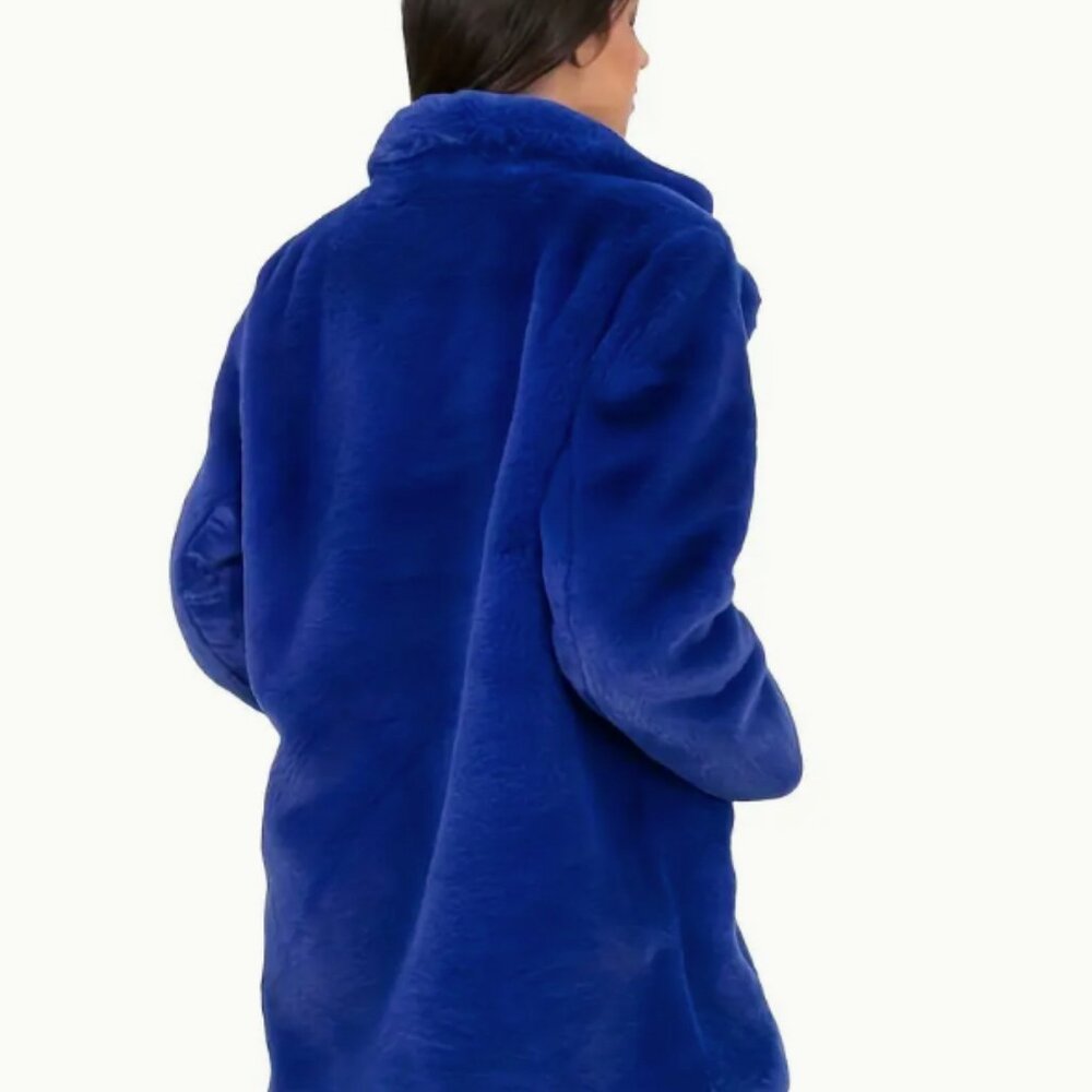 Women’s Royal Blue Faux Fur Jacket – Size 2XL - Picture 4 of 8